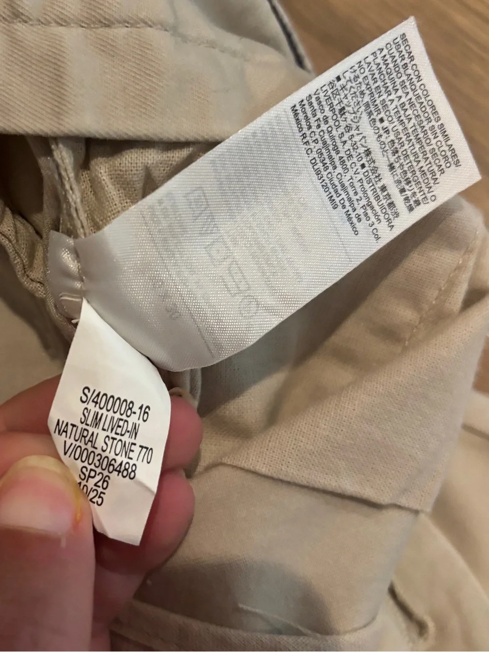 NWOT Banana Republic Lived In Slim Light Khaki Chino Pants 30x30 Cream